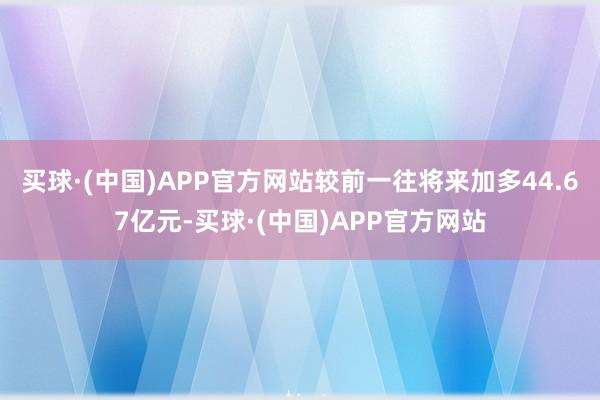 买球·(中国)APP官方网站较前一往将来加多44.67亿元-买球·(中国)APP官方网站