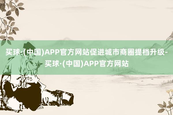 买球·(中国)APP官方网站促进城市商圈提档升级-买球·(中国)APP官方网站