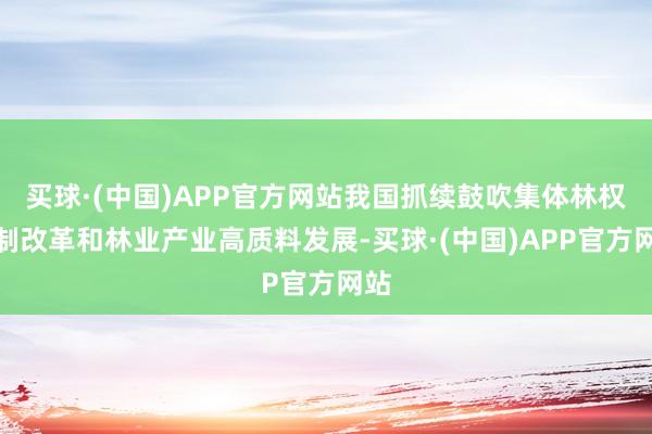 买球·(中国)APP官方网站我国抓续鼓吹集体林权轨制改革和林业产业高质料发展-买球·(中国)APP官方网站